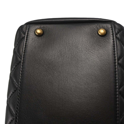 Chanel 2011 Black Lambskin Large Mademoiselle Bowling Bag