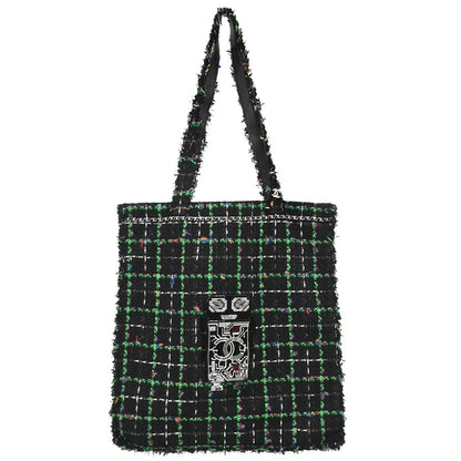 Chanel 2017 Black Tweed Robot Tote Bag
