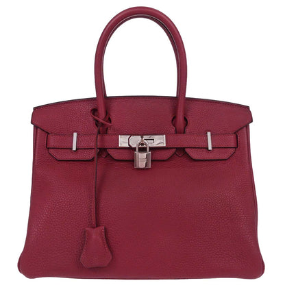 Hermes Rouge Grenade Taurillon Clemence Birkin 30 Handbag