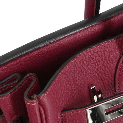 Hermes Rouge Grenade Taurillon Clemence Birkin 30 Handbag