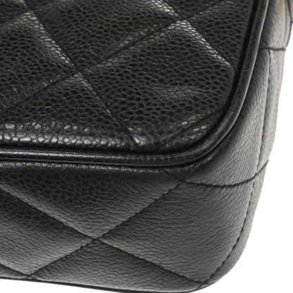 Chanel 1991-1994 Black Caviar Skin Camera Bag Small