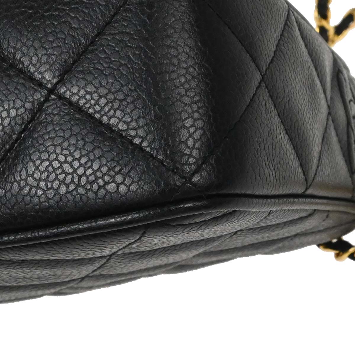 Chanel 1991-1994 Black Caviar Skin Camera Bag Small
