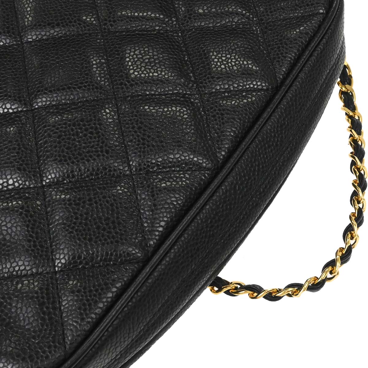 Chanel 1991-1994 Black Caviar Skin Camera Bag Small