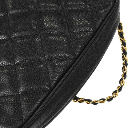 Chanel 1991-1994 Black Caviar Skin Camera Bag Small