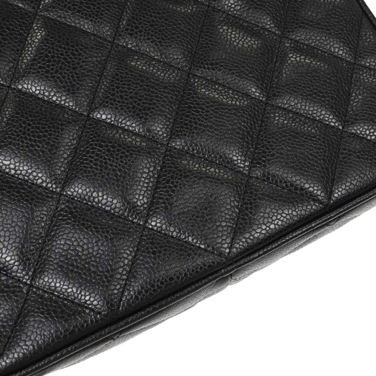 Chanel 1991-1994 Black Caviar Skin Camera Bag Small