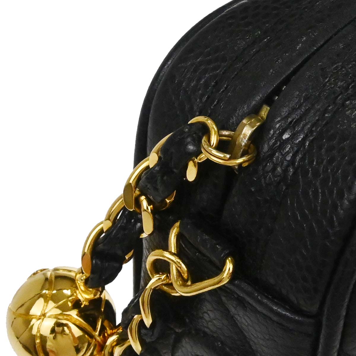 Chanel 1991-1994 Black Caviar Skin Camera Bag Small
