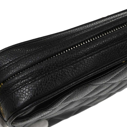 Chanel 1991-1994 Black Caviar Skin Camera Bag Small