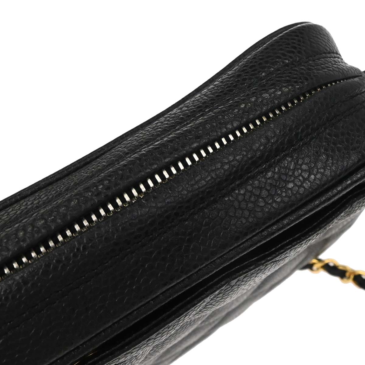 Chanel 1991-1994 Black Caviar Skin Camera Bag Small