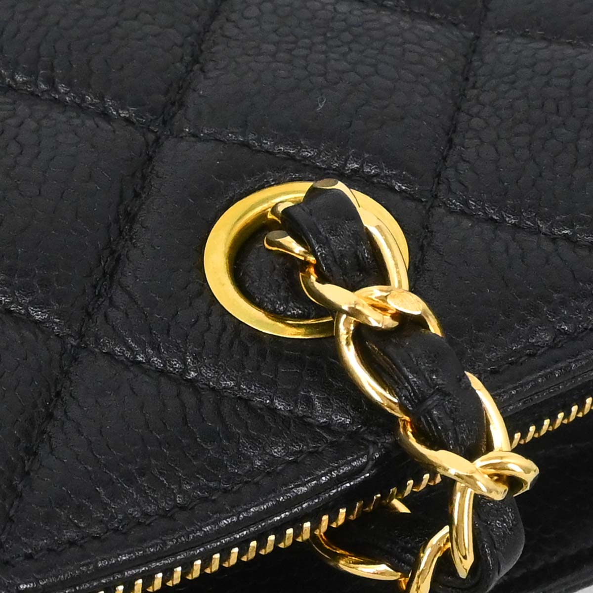 Chanel 1996-1997 Black Caviar Skin Shoulder Bag