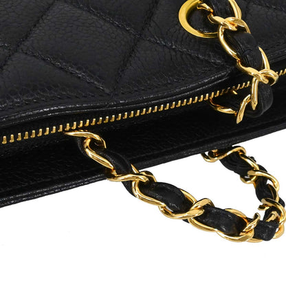 Chanel 1996-1997 Black Caviar Skin Shoulder Bag
