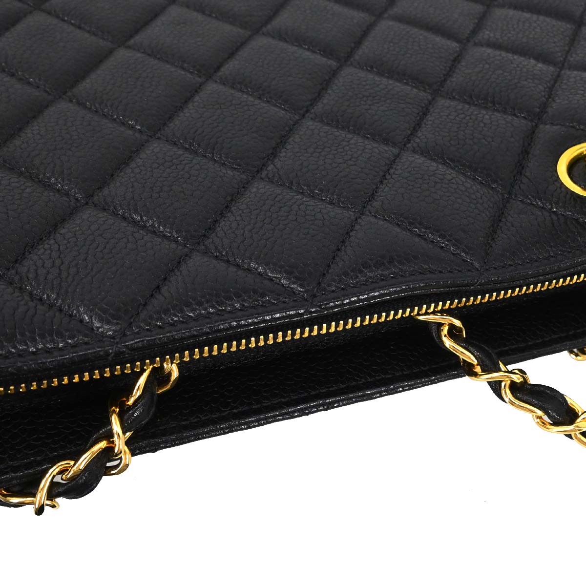 Chanel 1996-1997 Black Caviar Skin Shoulder Bag