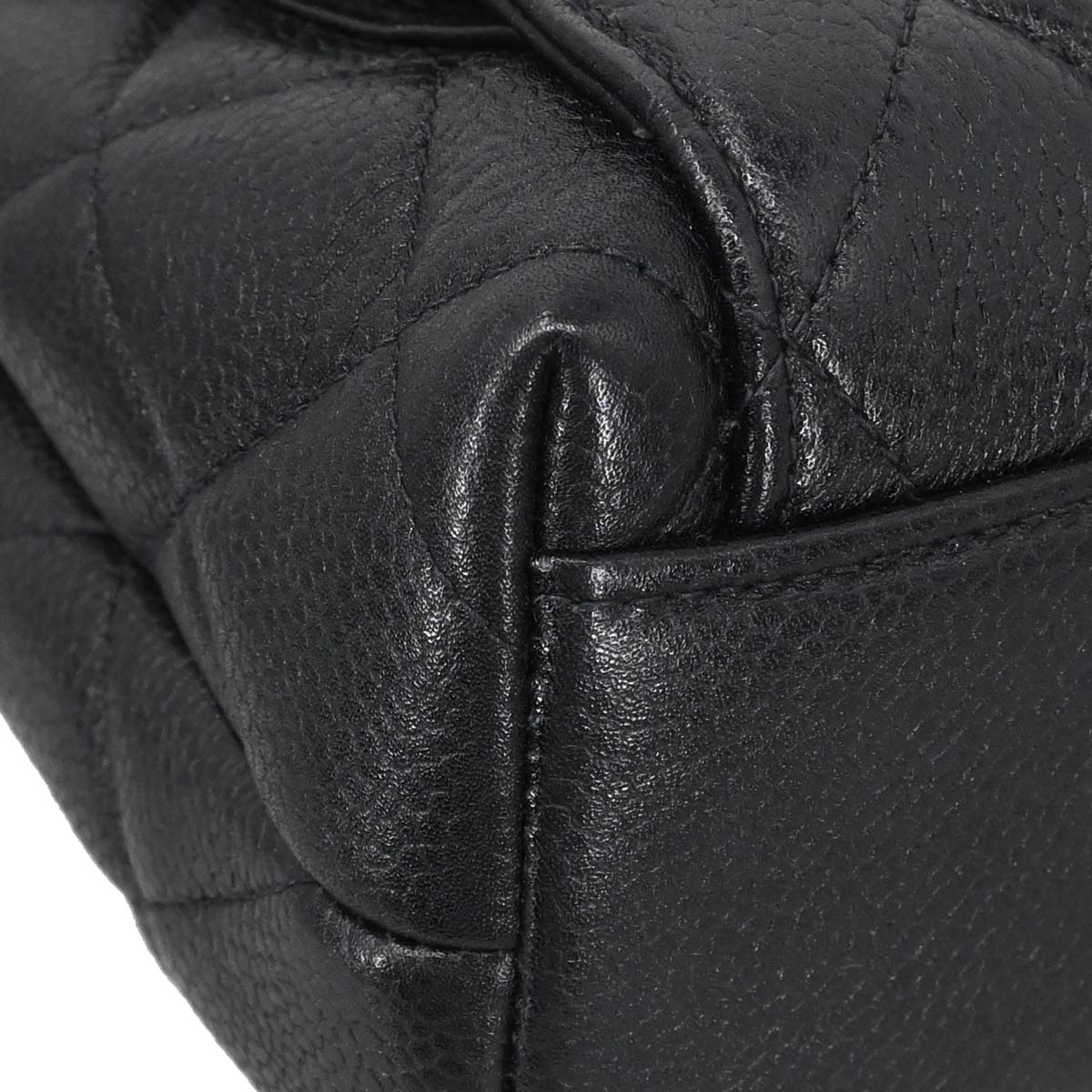 Chanel 1996-1997 Black Caviar Skin Shoulder Bag