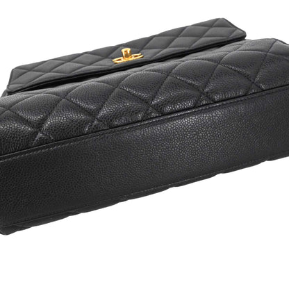 Chanel 1996-1997 Black Caviar Skin Shoulder Bag