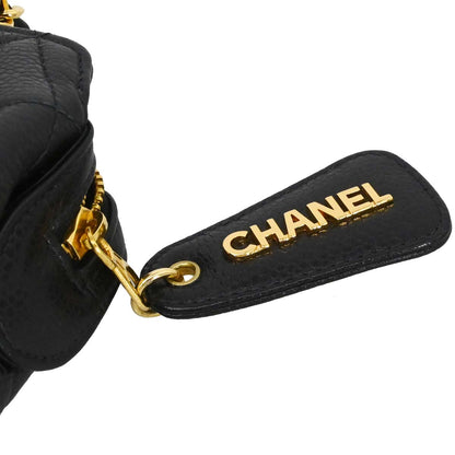Chanel 1996-1997 Black Caviar Skin Shoulder Bag