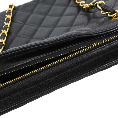 Chanel 1996-1997 Black Caviar Skin Shoulder Bag