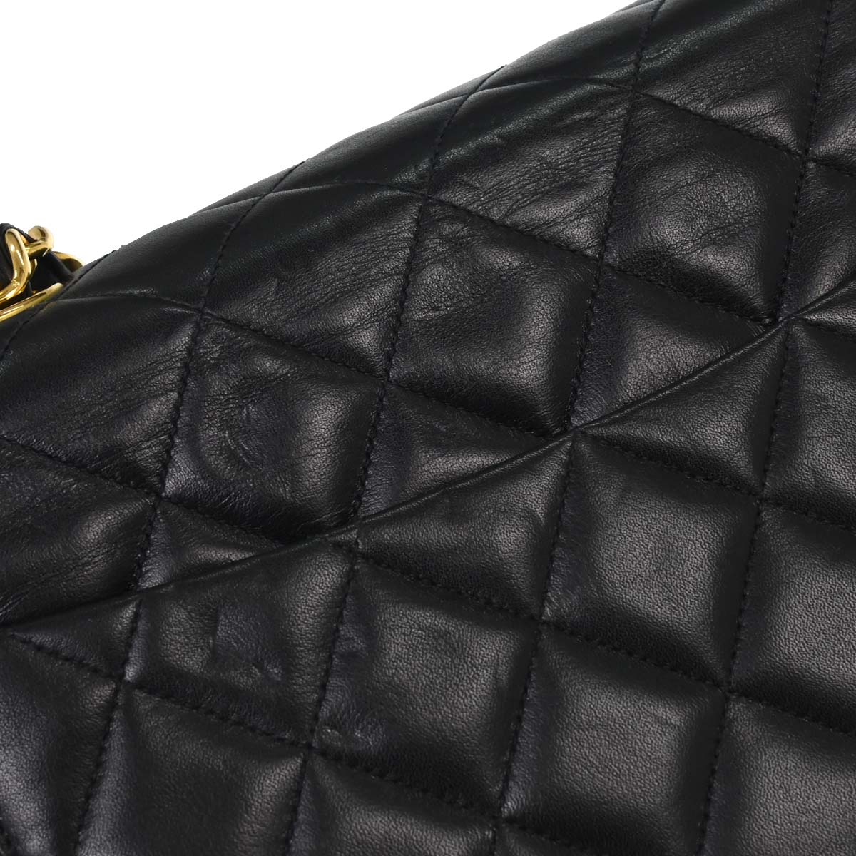 Chanel 1994-1996 Black Lambskin Maxi Classic Flap Shoulder Bag