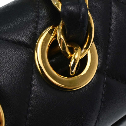 Chanel 1994-1996 Black Lambskin Maxi Classic Flap Shoulder Bag
