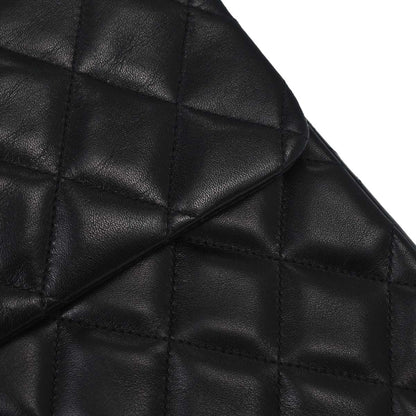Chanel 1994-1996 Black Lambskin Maxi Classic Flap Shoulder Bag