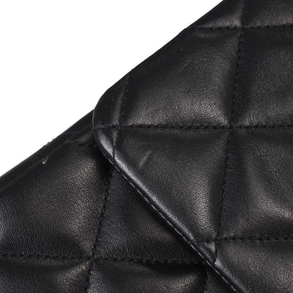 Chanel 1994-1996 Black Lambskin Maxi Classic Flap Shoulder Bag