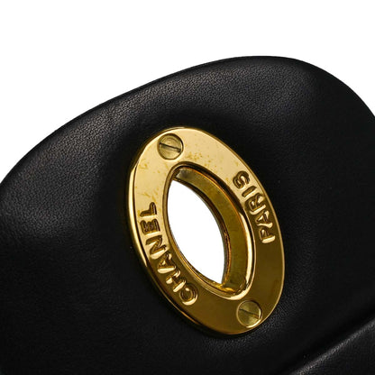 Chanel 1994-1996 Black Lambskin Maxi Classic Flap Shoulder Bag