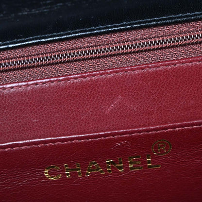 Chanel 1994-1996 Black Lambskin Maxi Classic Flap Shoulder Bag