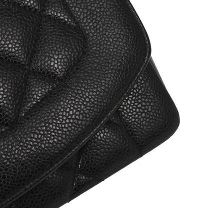 Chanel 1994-1996 Black Caviar Skin Medium Diana Shoulder Bag