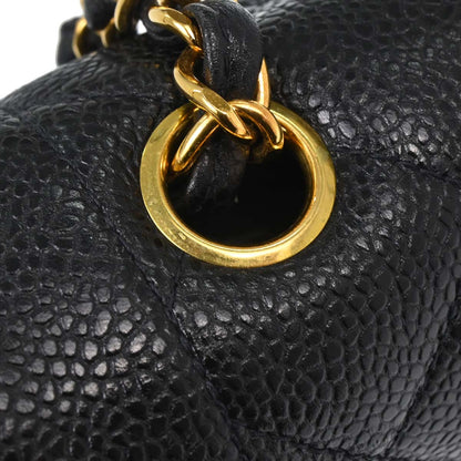 Chanel 1994-1996 Black Caviar Skin Medium Diana Shoulder Bag