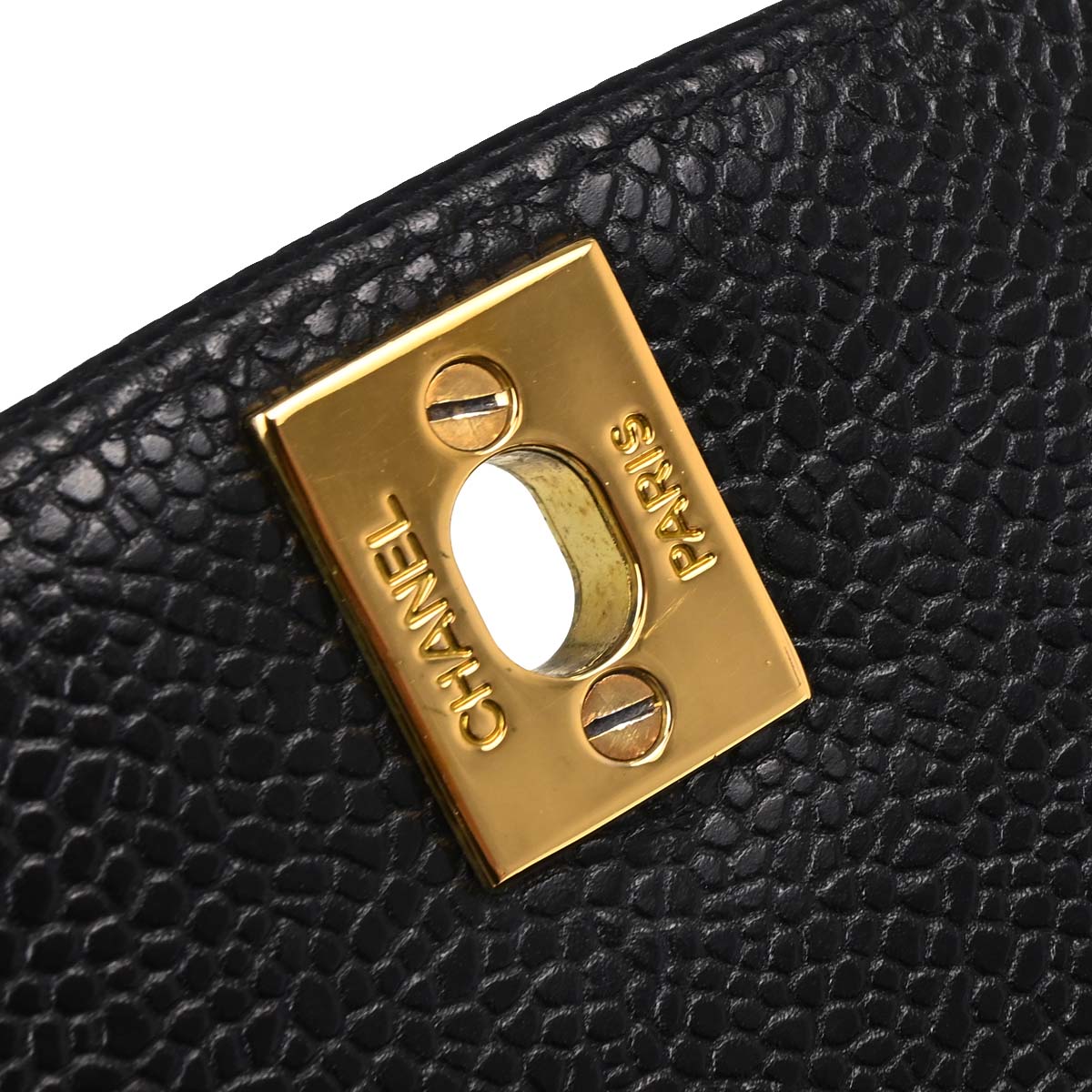 Chanel 1994-1996 Black Caviar Skin Medium Diana Shoulder Bag
