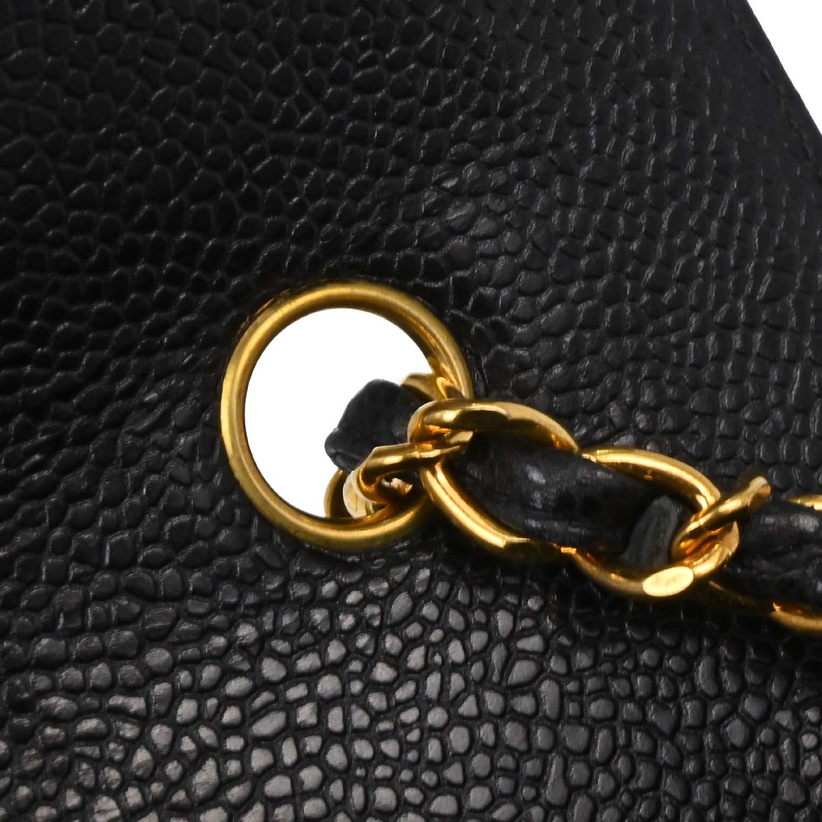 Chanel 1994-1996 Black Caviar Skin Medium Diana Shoulder Bag