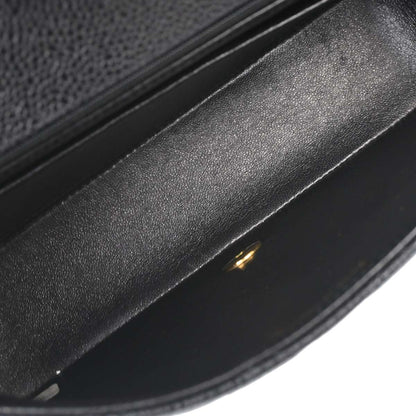Chanel 1994-1996 Black Caviar Skin Medium Diana Shoulder Bag