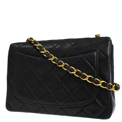Chanel 1994-1996 Black Lambskin Mini Classic Square Flap Shoulder Bag 17