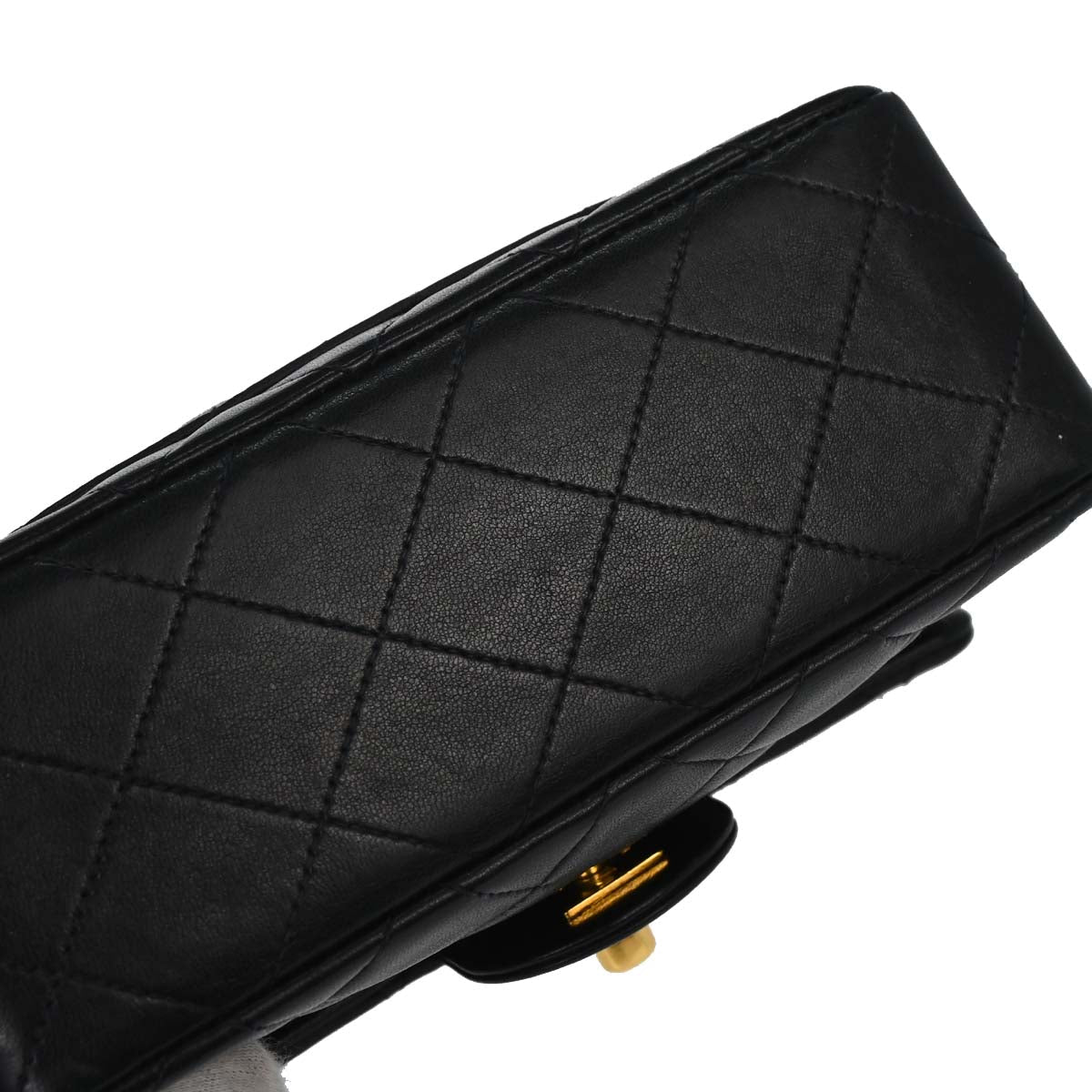 Chanel 1994-1996 Black Lambskin Mini Classic Square Flap Shoulder Bag 17