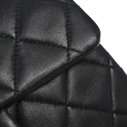Chanel 1994-1996 Black Lambskin Mini Classic Square Flap Shoulder Bag 17