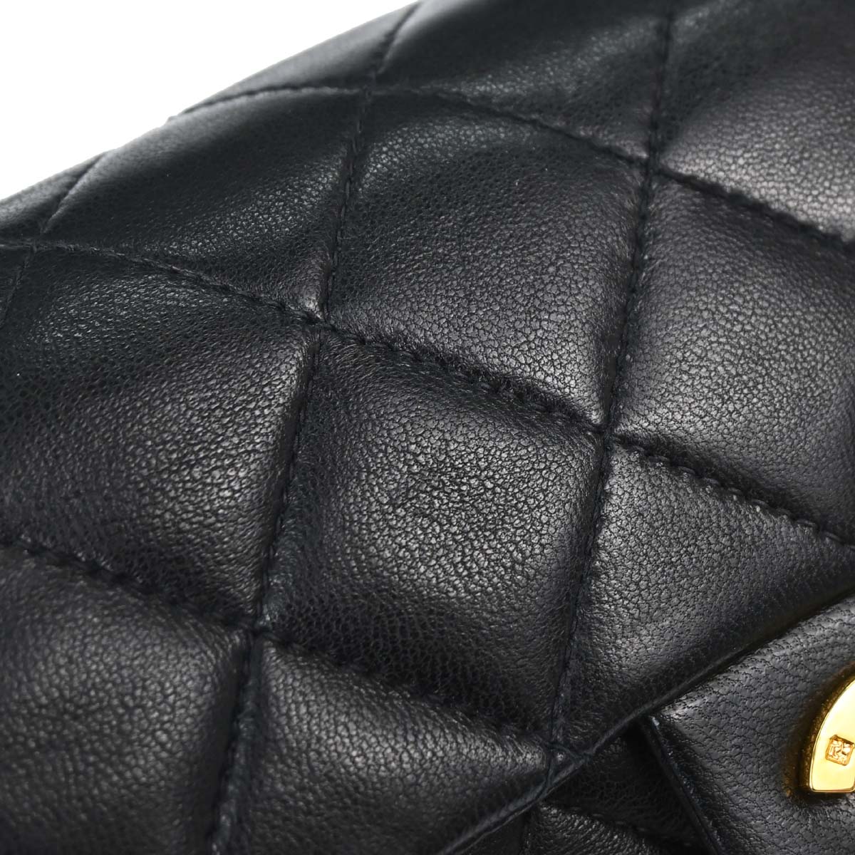 Chanel 1994-1996 Black Lambskin Mini Classic Square Flap Shoulder Bag 17