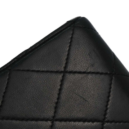 Chanel 1986-1988 Black Lambskin Medium Classic Double Flap Shoulder Bag