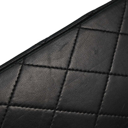 Chanel 1986-1988 Black Lambskin Medium Classic Double Flap Shoulder Bag