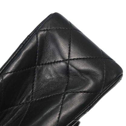 Chanel 1986-1988 Black Lambskin Medium Classic Double Flap Shoulder Bag