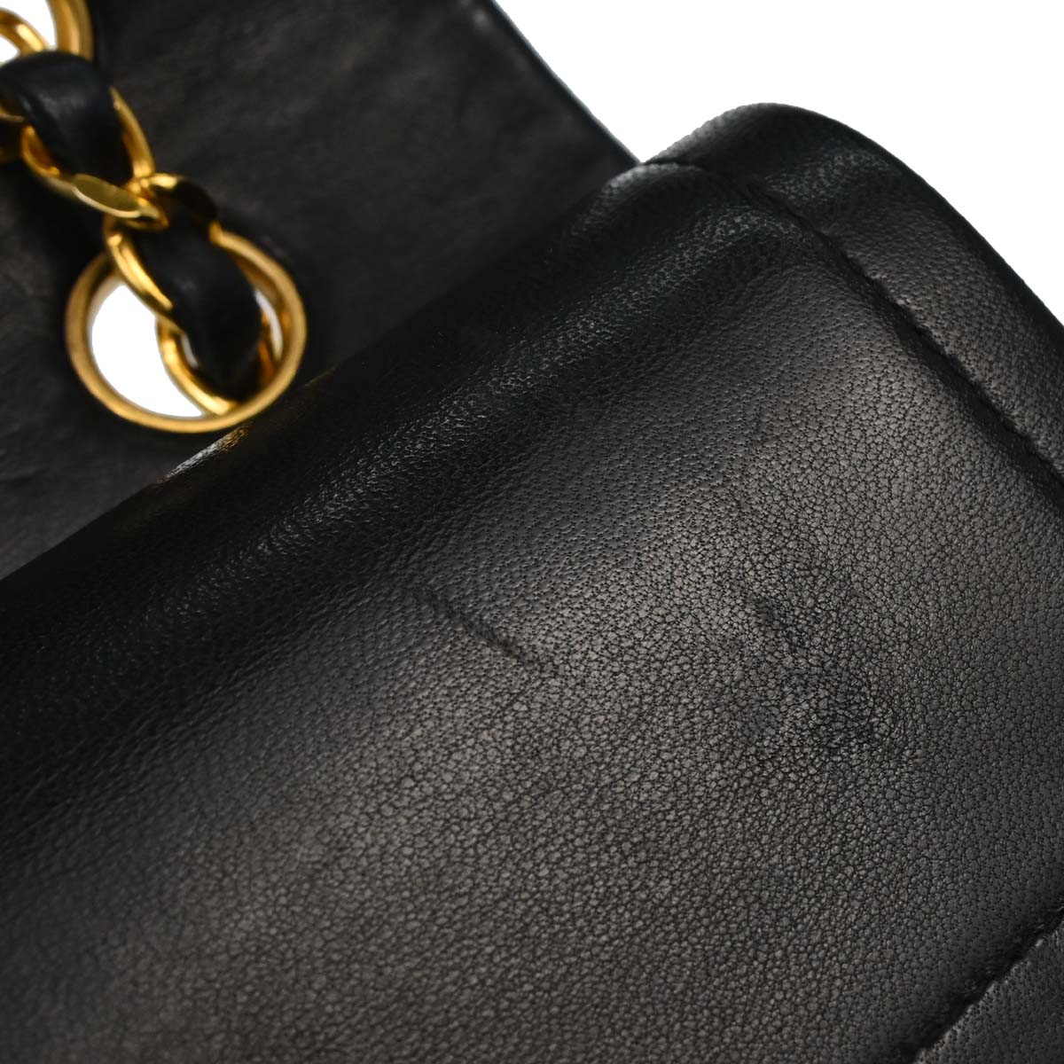 Chanel 1986-1988 Black Lambskin Medium Classic Double Flap Shoulder Bag