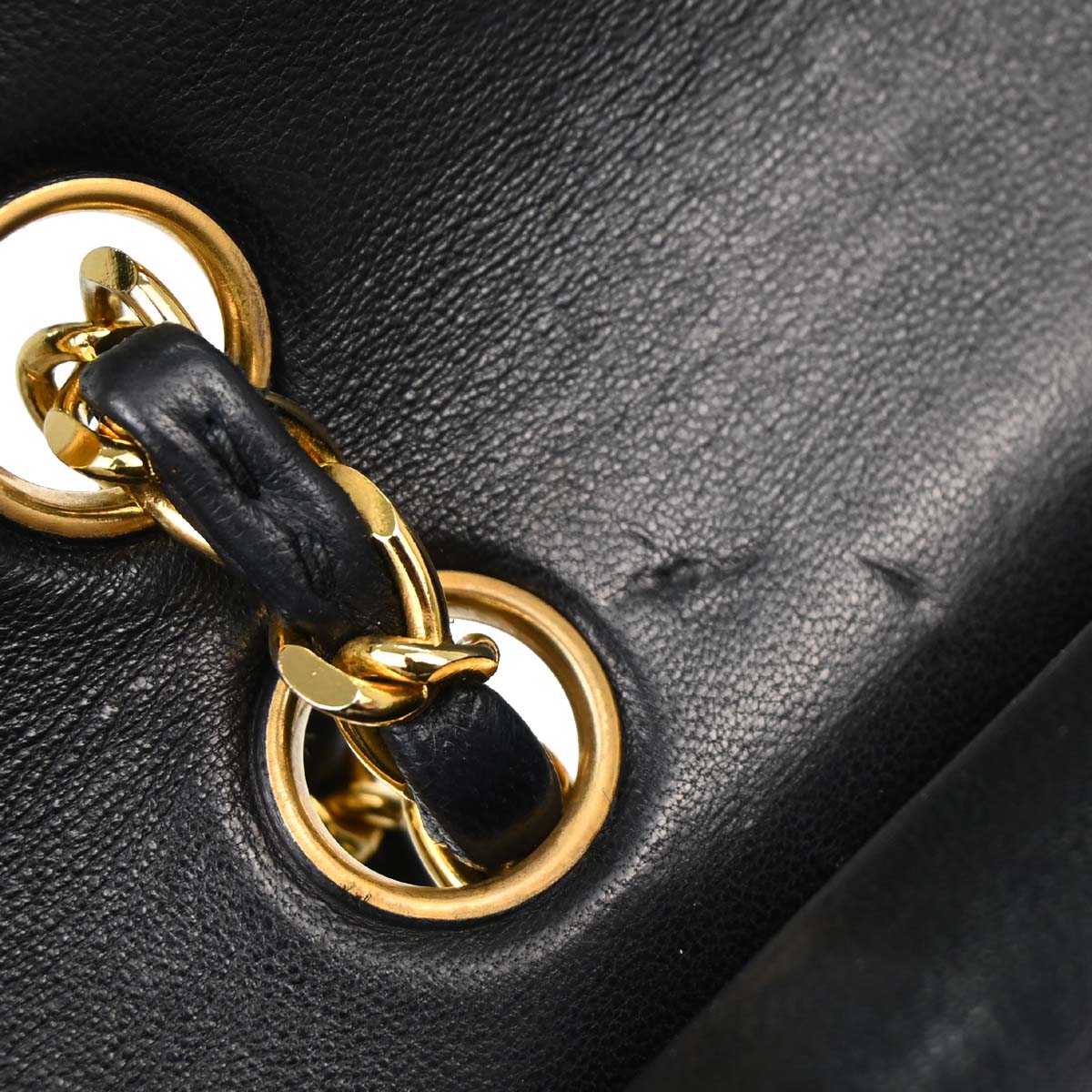Chanel 1986-1988 Black Lambskin Medium Classic Double Flap Shoulder Bag
