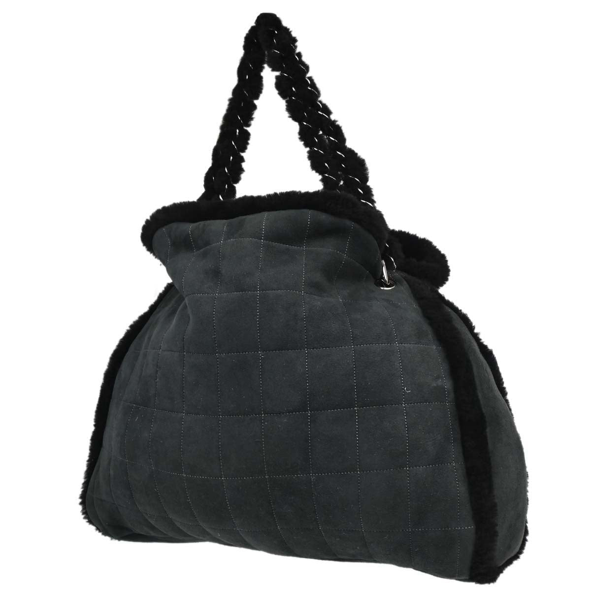 Chanel Black Mouton Choco Bar Tote Handbag