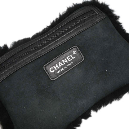 Chanel Black Mouton Choco Bar Tote Handbag