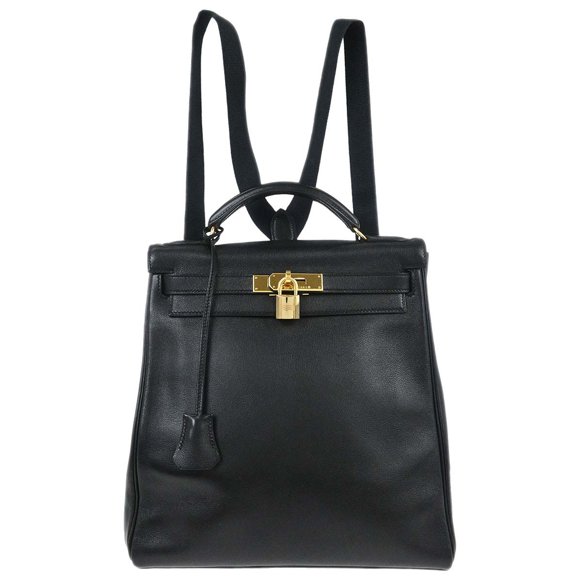 Hermes Black Gulliver Kelly A Dos GM Backpack