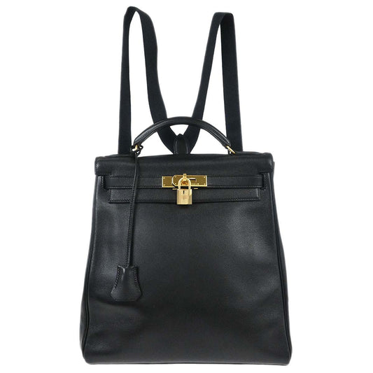 Hermes Black Gulliver Kelly A Dos GM Backpack