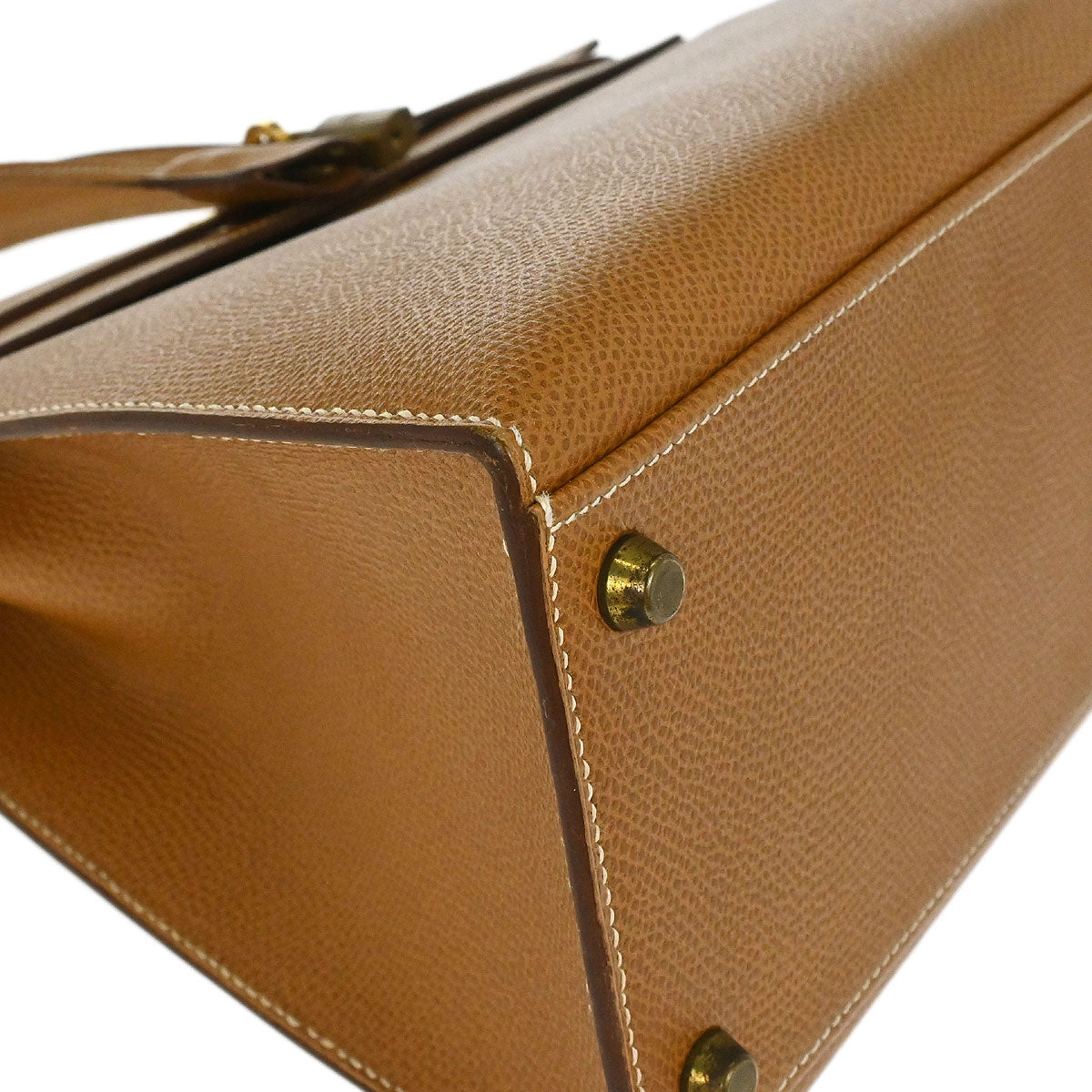 Hermes Gold Courchevel Kelly 32 Sellier Handbag