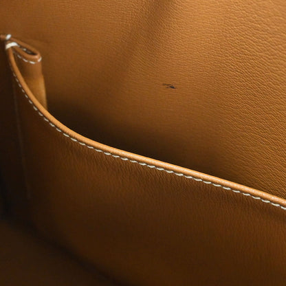 Hermes Gold Courchevel Kelly 32 Sellier Handbag