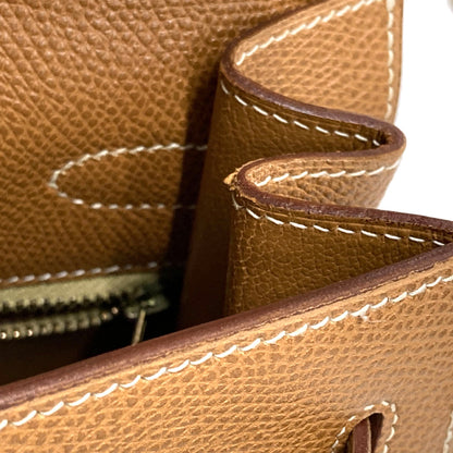 Hermes Gold Courchevel Kelly 32 Sellier Handbag
