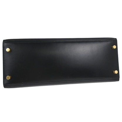 Hermes Black Box Calf Kelly 28 Sellier 2way Shoulder Handbag