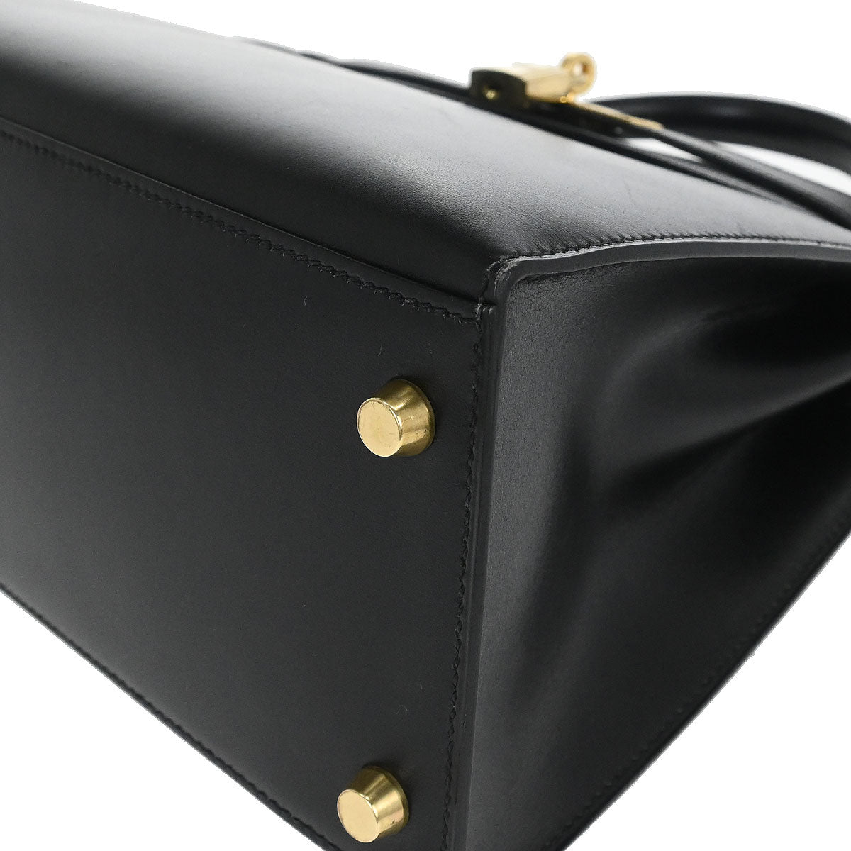 Hermes Black Box Calf Kelly 28 Sellier 2way Shoulder Handbag
