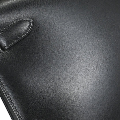 Hermes Black Box Calf Kelly 28 Sellier 2way Shoulder Handbag