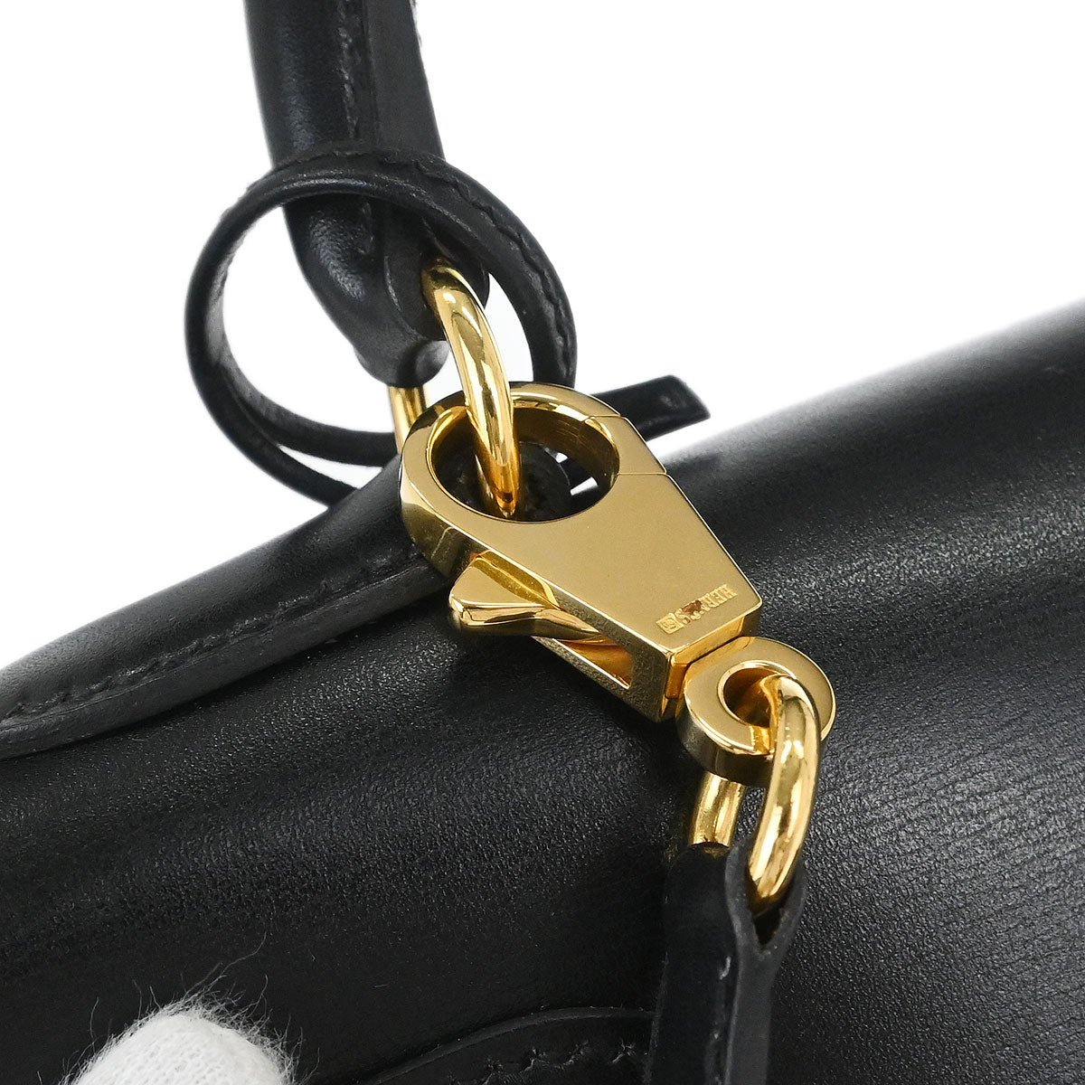 Hermes Black Box Calf Kelly 28 Sellier 2way Shoulder Handbag